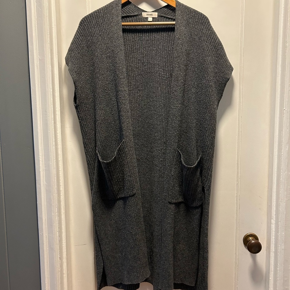 Meraki Charcoal Knit Cardigan